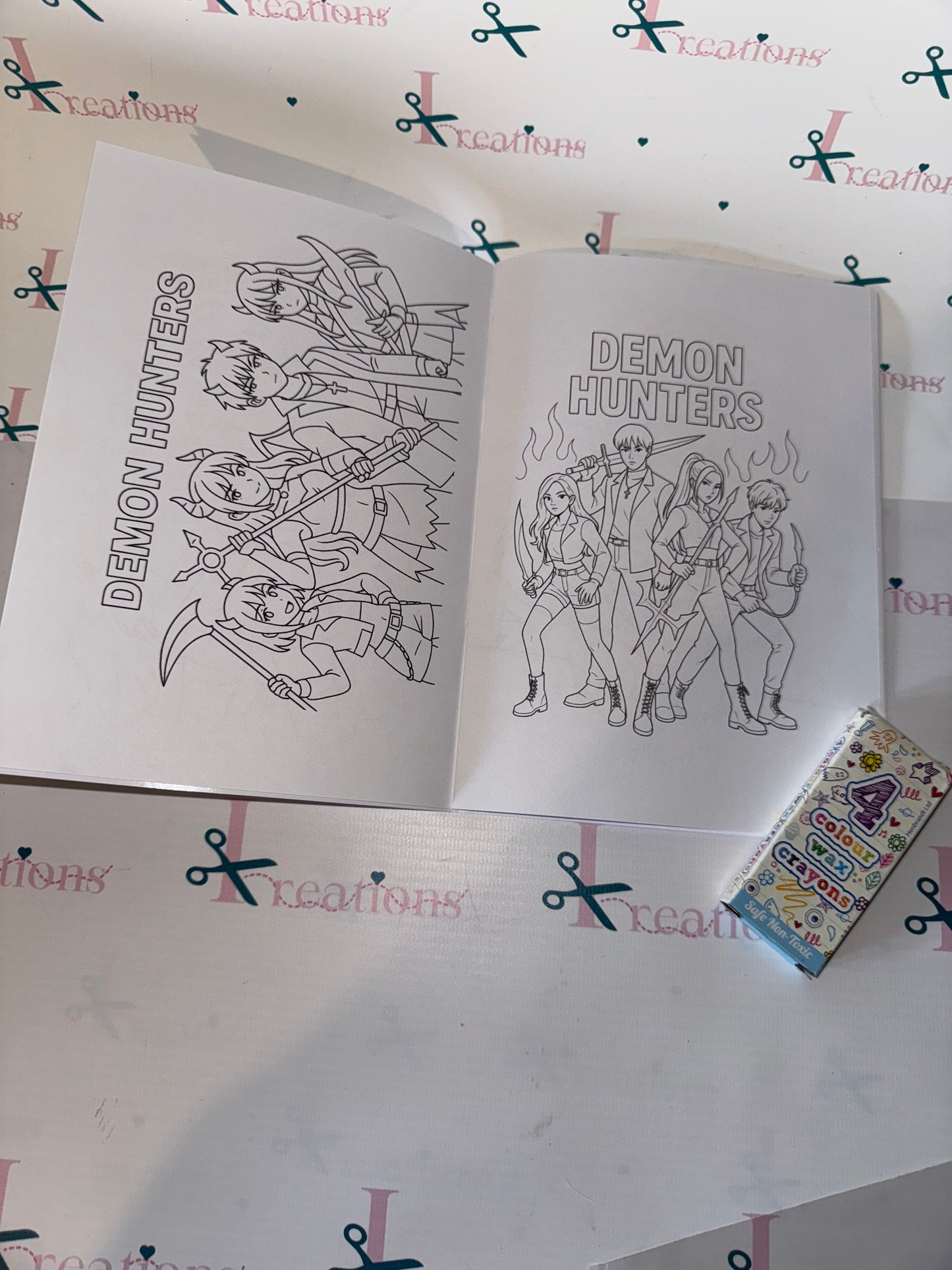 Kpop Demon Hunters Colouring Book with Crayons - A5 size