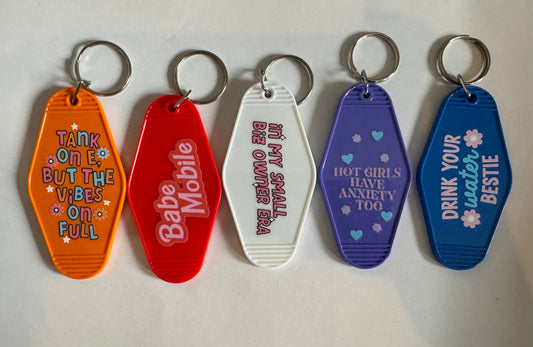 Motel keychains