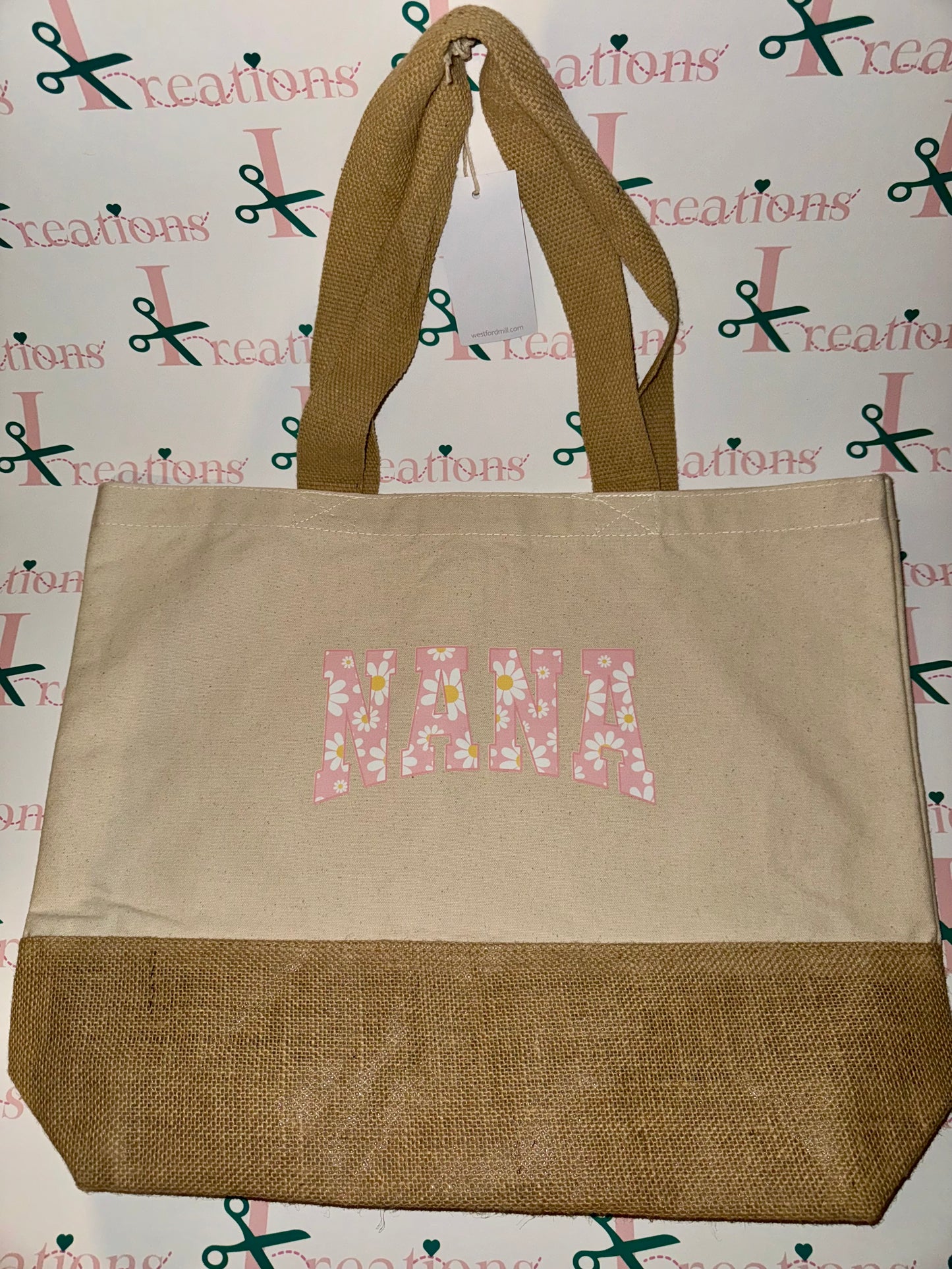 Canvas jute tote bag