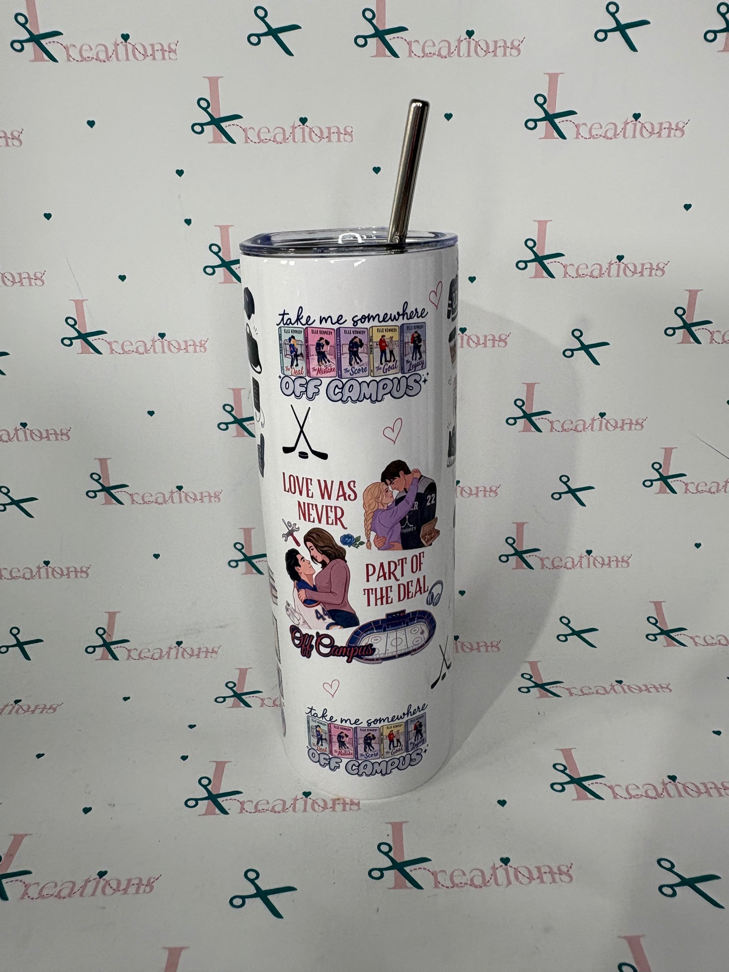 20oz Off Campus Series Stainless Steel Tumbler with Straw & Straw Cleaner | Book Lover Gift