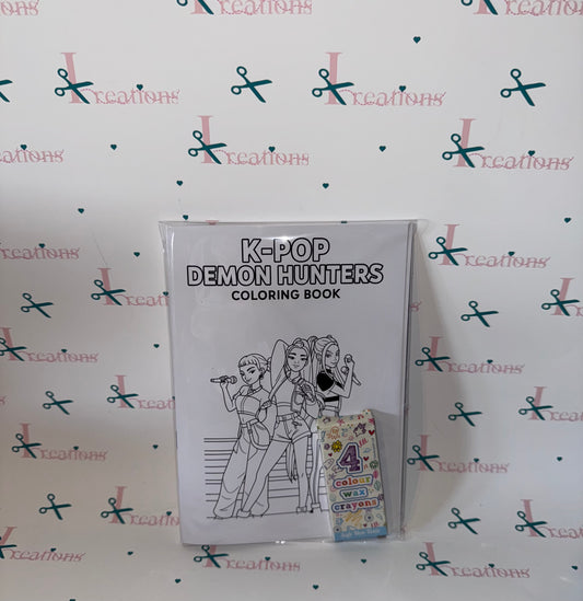 Kpop Demon Hunters Colouring Book with Crayons - A5 size