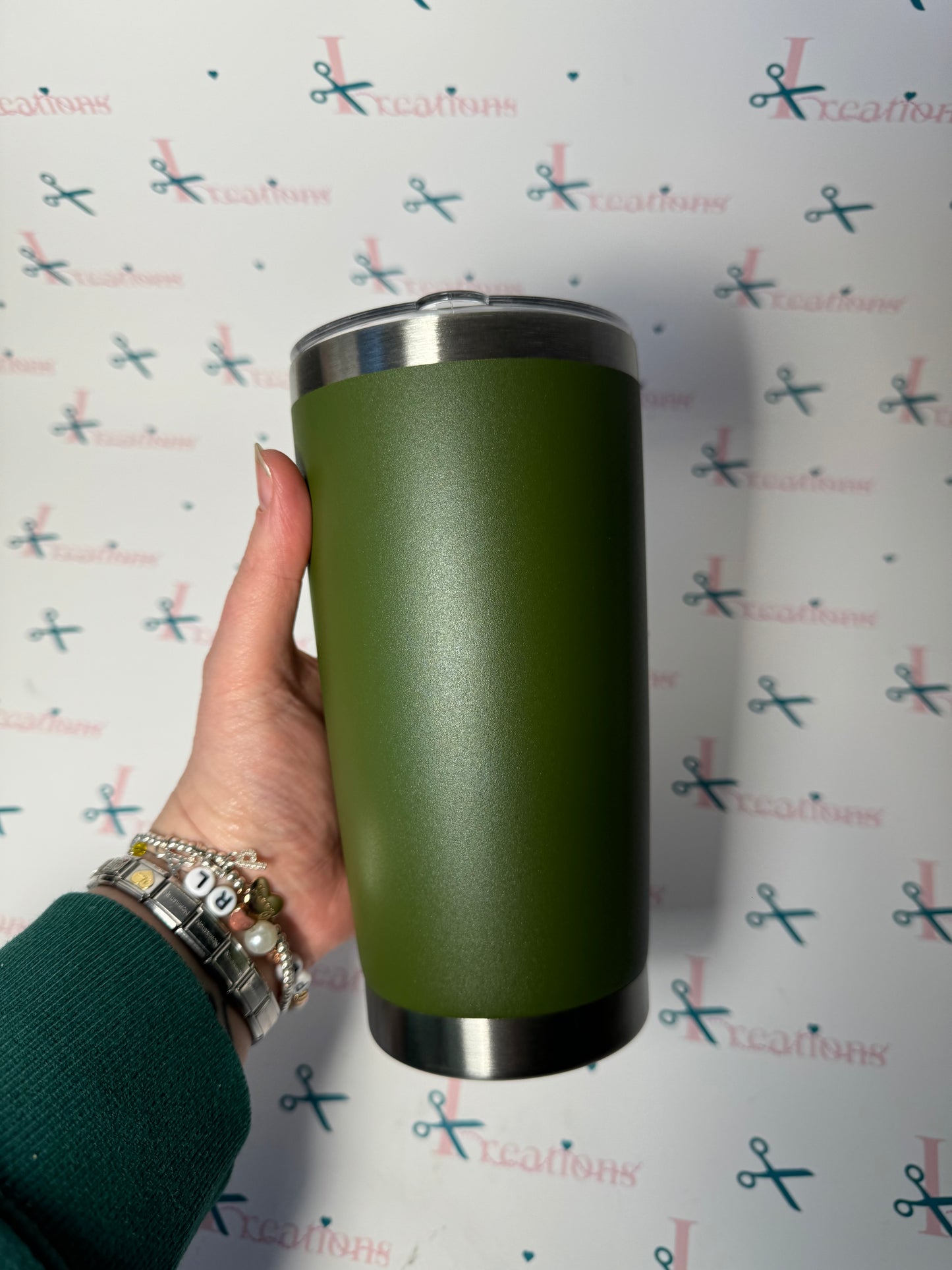 Travel mug green - personalised