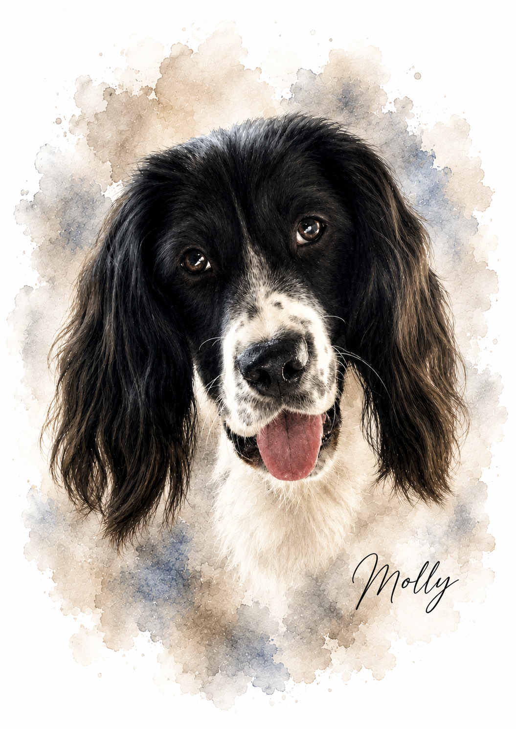 Personalised Pet Watercolour Portrait | Custom Digital Download or A4 Printed Pet Portrait | Memorial Pet Gift | Dog & Cat Portrait