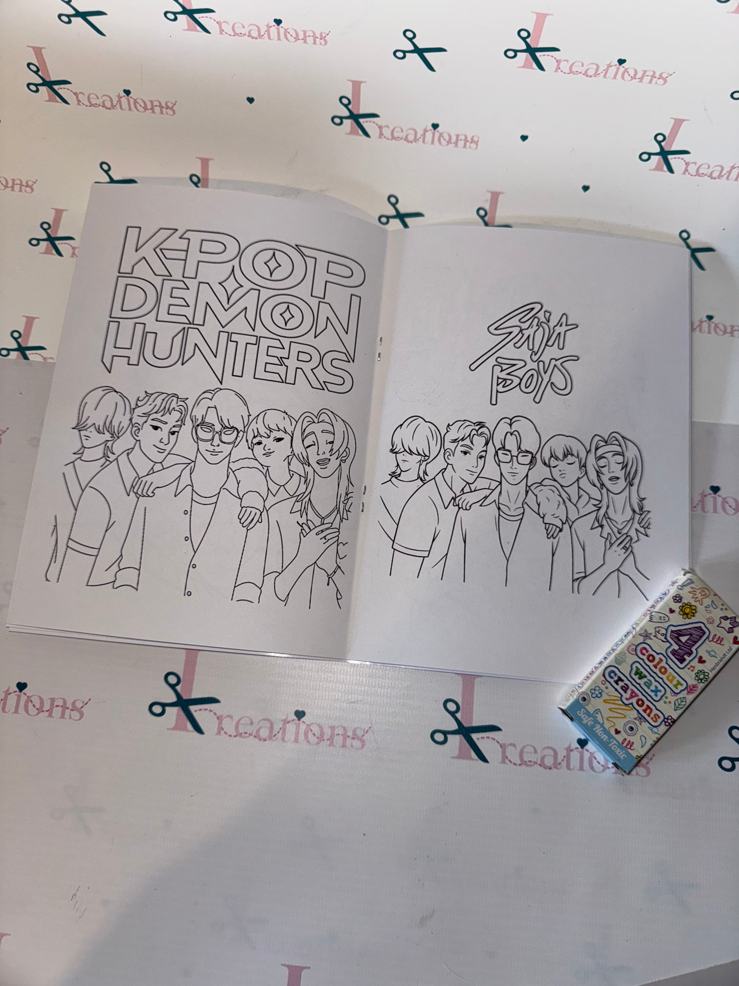 Kpop Demon Hunters Colouring Book with Crayons - A5 size
