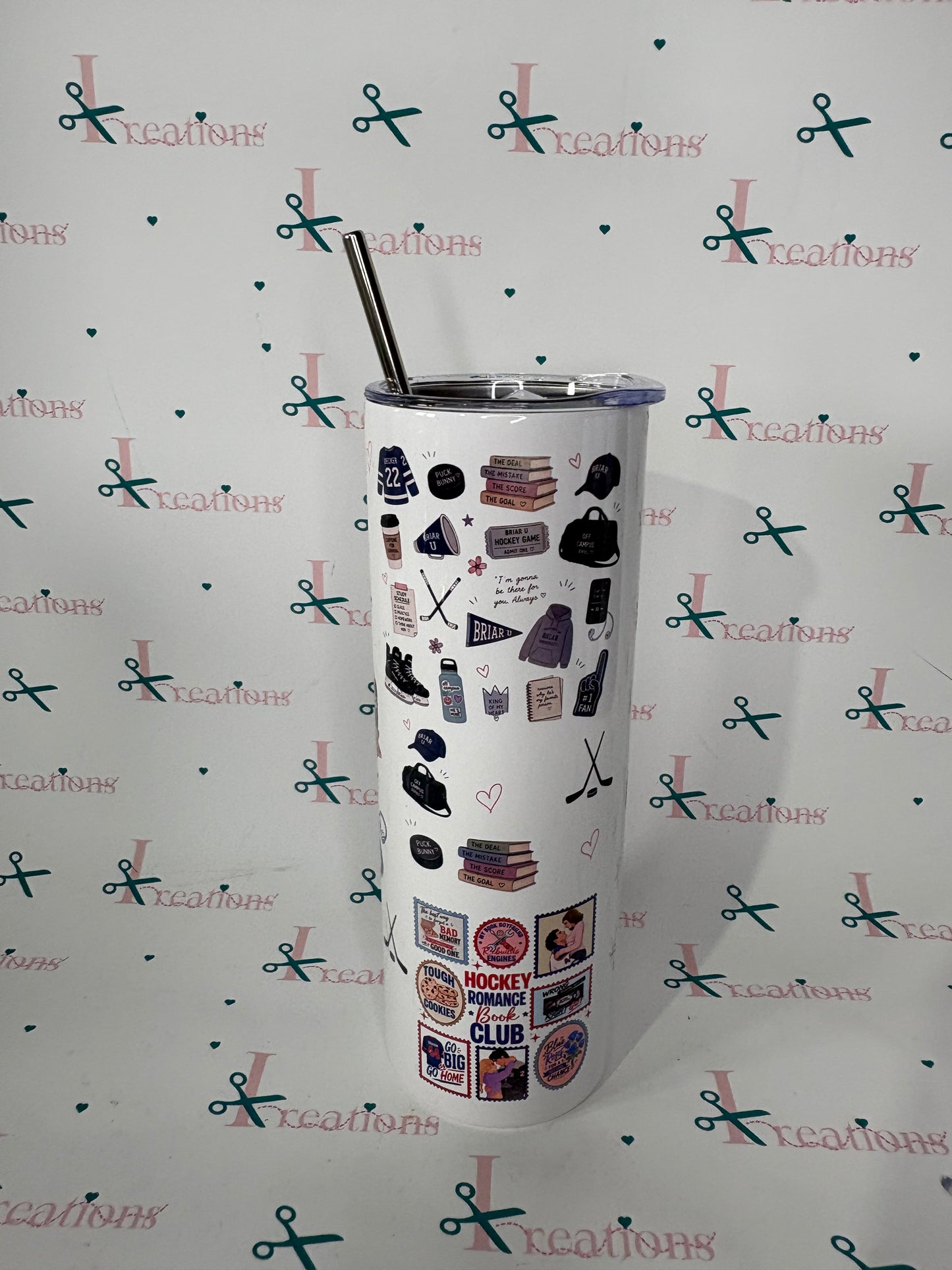 20oz Off Campus Series Stainless Steel Tumbler with Straw & Straw Cleaner | Book Lover Gift