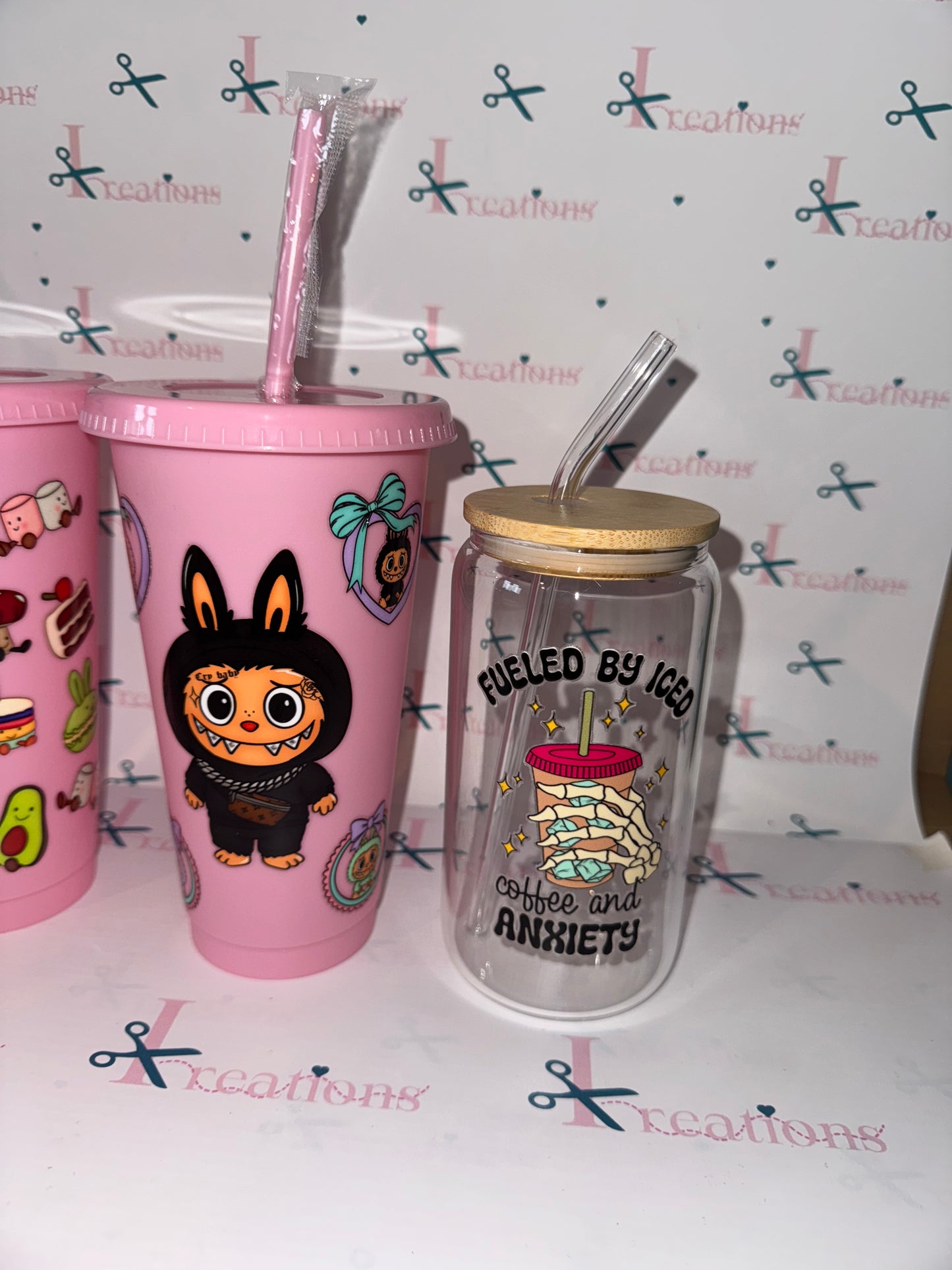 Glass libbey can - Fuelled by Iced coffee and anxiety