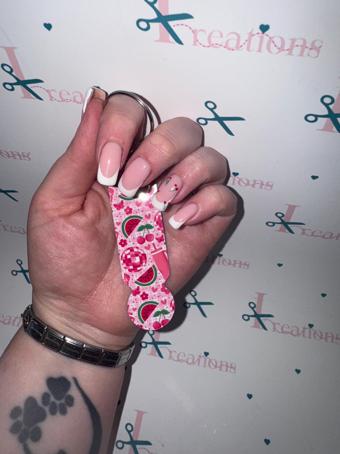 Watermelon Disco Pink Trolley Keychain 🍉🪩